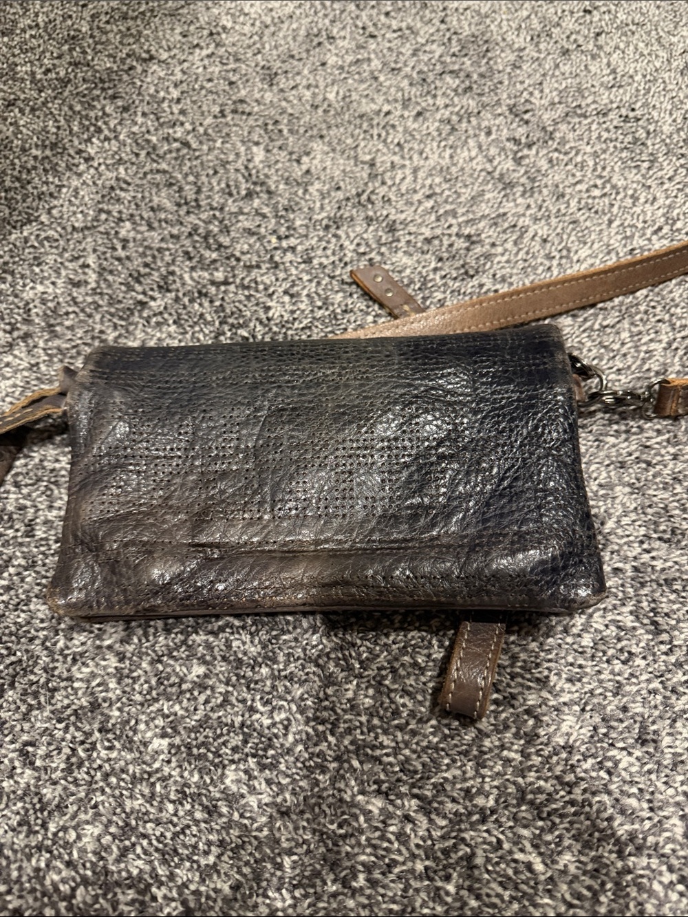 BED|STU Textured Leather Crossbody in Dark Brown